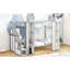 Lit superposé simple gris et blanc en métal avec garde-robe et nombreux concepts de rangement - rangement gris blanc, pour chambre à coucher-951184097