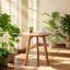 Table de bout ronde en bois de chêne massif YESWOOD l 17,72 po x P 17,72 po x H 19,69 po