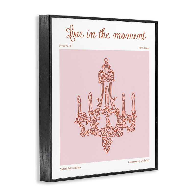 Lustre Live In The Moment, giclée encadrée, design par The Prints Vibe, 20 x 16, Midnight Black Giclee Framed