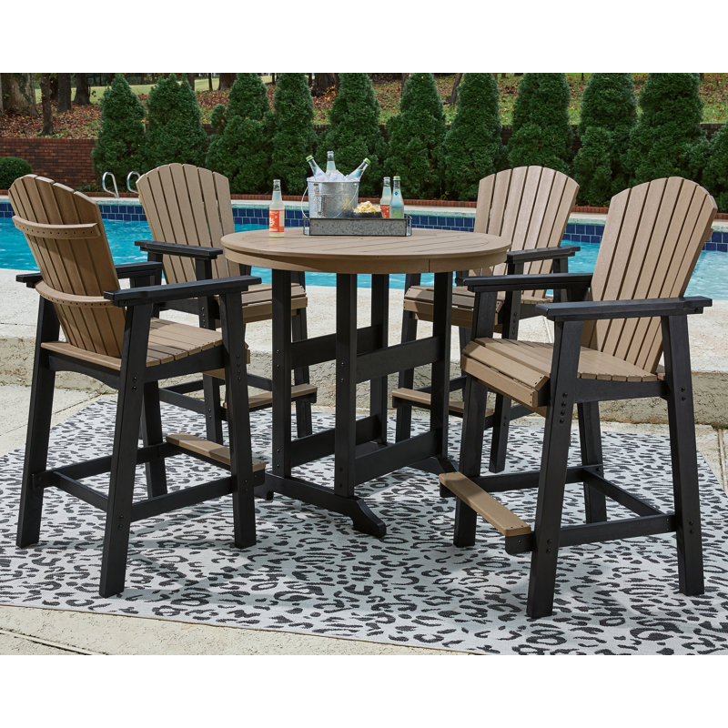 Fairen Trail Outdoor Counter Height Dining Table with 4 Barstools