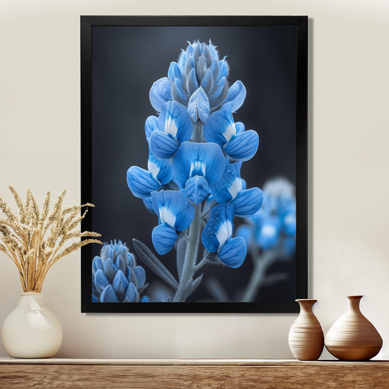 Blue Blue Blue Bonnets Beauty - Blue Bonnets, impression d'art mural, Toile encadrée noire simple