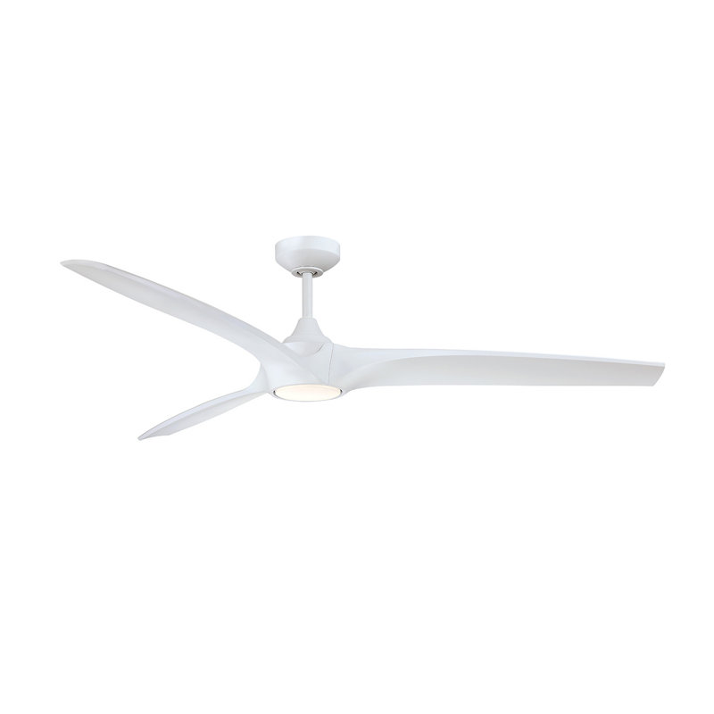White 60'' Ceiling Fan with LED Light and 3 ABS Blades