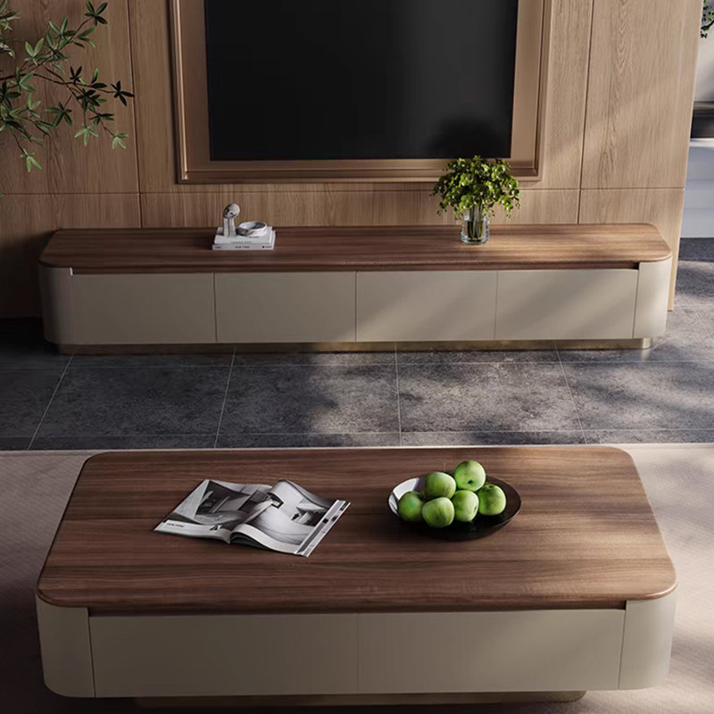 Light luxury solid wood TV cabinet, 15.74"H x 70.86"L x 15.74"W