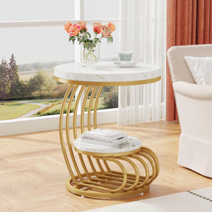 Ondray Pedestal End Table with Storage