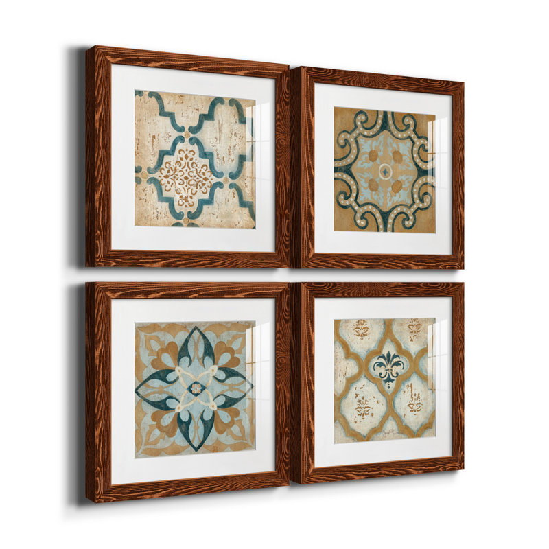 "Villa Umbra", ensemble de 4 reproductions sur toiles, H 27,5 po x l 110 po x P 1,5 po, Érable, Blanc