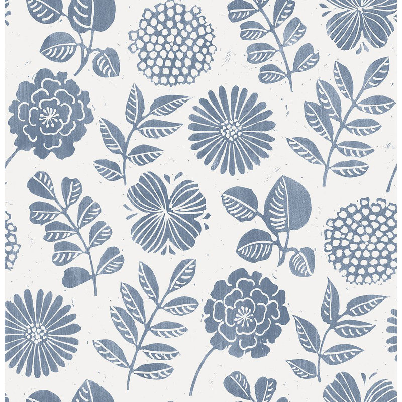 33' L x 20.5" W Wallpaper Roll, Denim