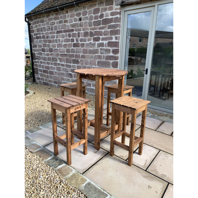 Pisa Union Rustic Bar Set with Solid Wood Outer Material
