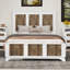 Lit plateforme Farmhouse avec décoration en bois et lattes en contreplaqué-118414065-118414067