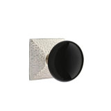 Emtek Passage Interior Mortise Set w/ Hammered Rosette & Ebony Porcelain Knob (RH)