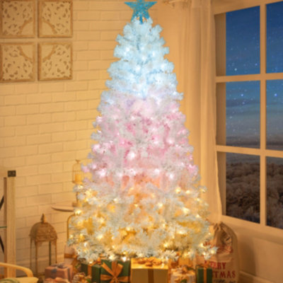 6 pi Arbre de Noël artificiel pré-éclairé avec 300 lumières DEL et étoile