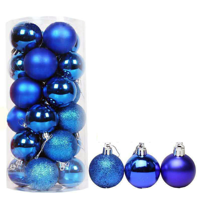 Ornement boule de Noël peint, Bleu