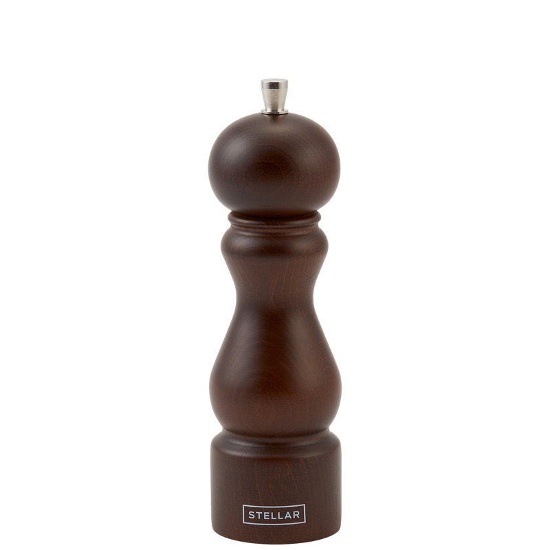 Brand Stellar Kitchen Wood No Power Source Required / Manual Pepper Mill, Brown, 18cm