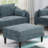 6Pcs Modular Sofa Set 4X One Arm Chairs 1X Armless Chair 1X Ottoman Living Room Furniture Mineral Color Morgan Fabric-1149048297