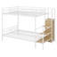 Lit superposé avec étagère grillagée, échelle de rangement latérale et garde-robe-2090875882