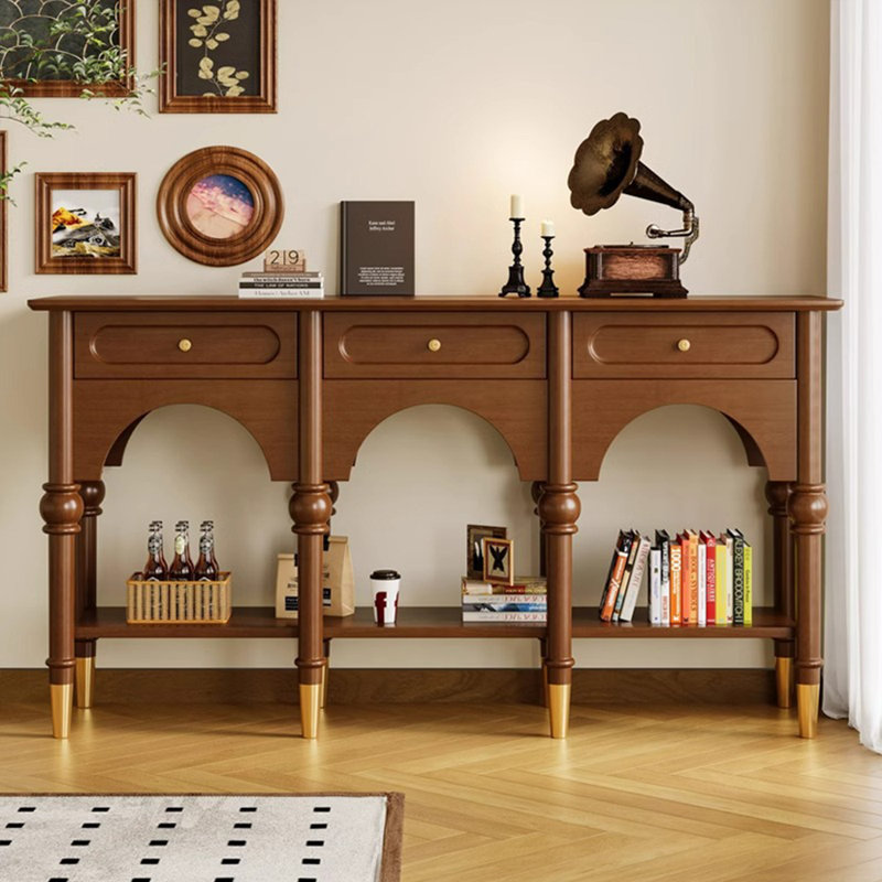 Buffet rétro de style français, H 31,5 po x l 47,2 po x P 13,8 po, Noyer