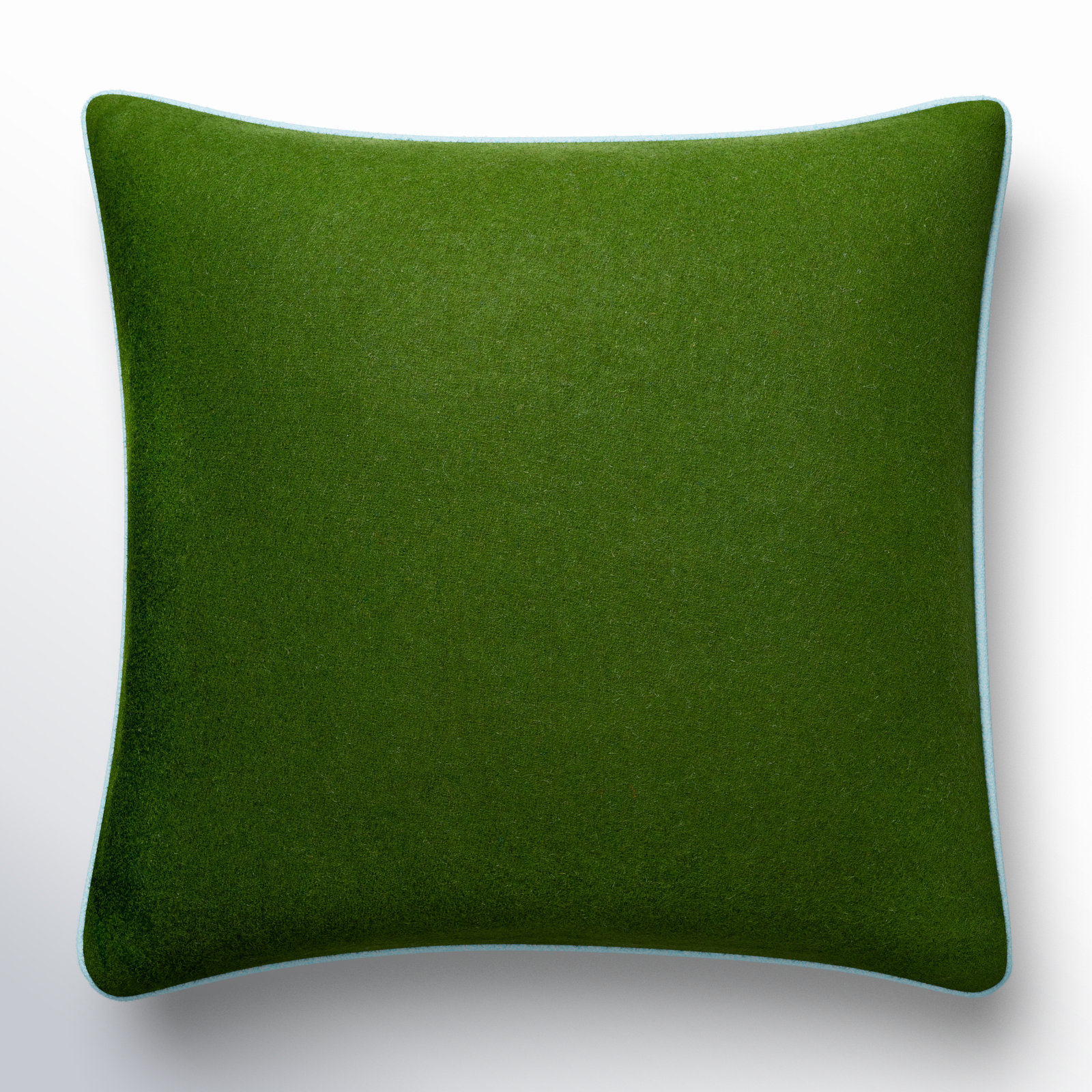 Lombard Wool Throw Pillow, Grass Green/Denim, Pillow Cover Only - No Insert, 20" x 20"