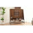 Mobile TV Stand with Mount for 32-50" TV with Projector Screen & Power Outlets - Adjustable Rolling TV Cart, MDF Wood