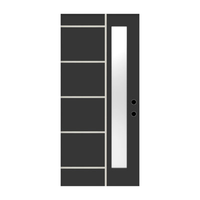 36” x 80” Elegant Black Fibreglass Front Entry Door Slab – Left-Hand Inswing
