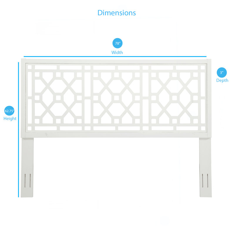 Tabor Chippendale White Headboard - King, King