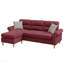 Ensemble de canapé modulaire réversible en polyfibre de couleur rouge Paparika-1876310670