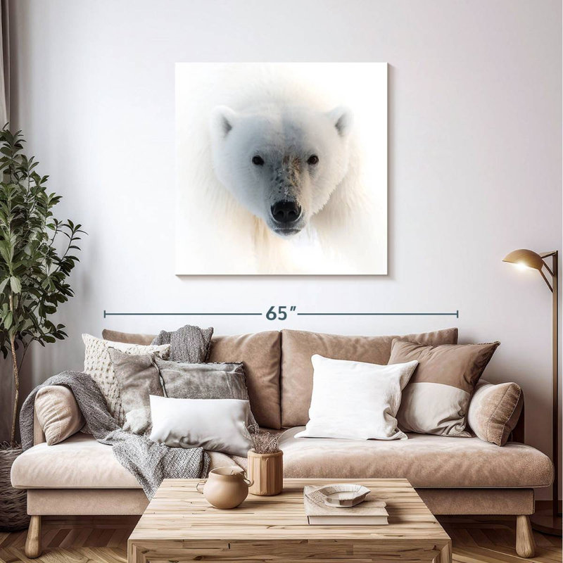 Portrait d'un ours polaire, H 39 po x l 39 po