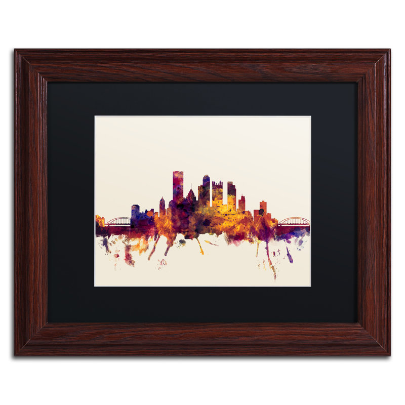 « pittsburgh horizon iv », reproduction d’impression sur toile encadrée, H 11 po x l 14 po x P 0,5 po