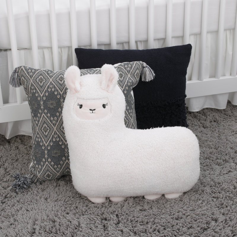  Little Love by NoJo Llama Shaped Plush Sherpa Decorative Pillow 