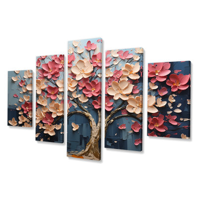 Ensemble de décorations murales à motif de pétales multicolores