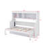 Lit escamotable avec bureau Murphy, cadre de lit mural en bois avec tablettes de rangement, armoire de lit de style maison de campagne peu encombrante-1356539301