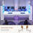 Barbarino Computer Desk With 5 Drawers And Bookshelf Led Lights For Small Spaces-77773647