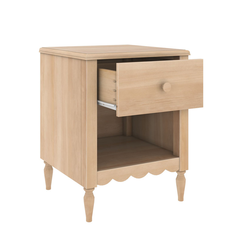 Table de chevet 1 tiroir avec tablette Charlotte, Blond