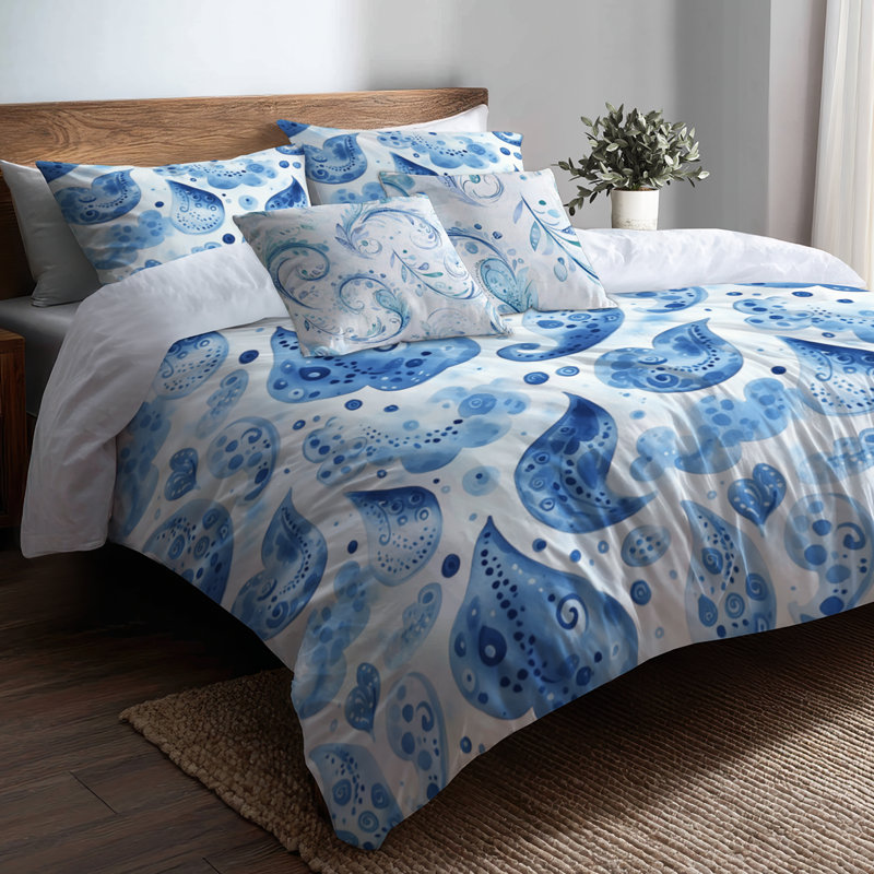 Ensemble de literie 5 pièces Boho - Ensemble de housse de couette et coussin décoratif Boho