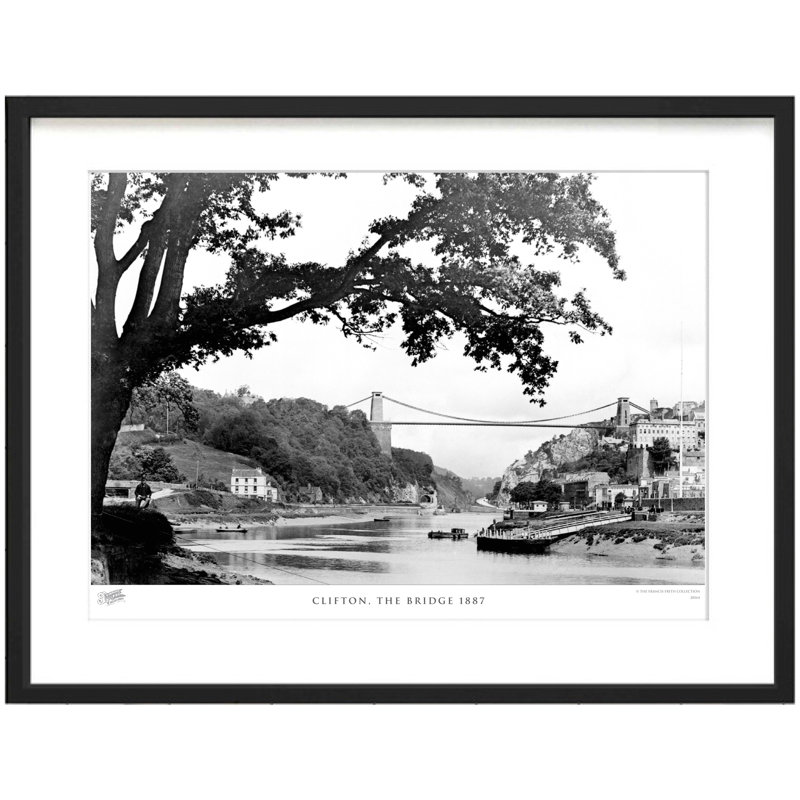 Clifton, The Bridge 1887 - Single Picture Frame Print, 40cm H X 50cm W x 2cm D