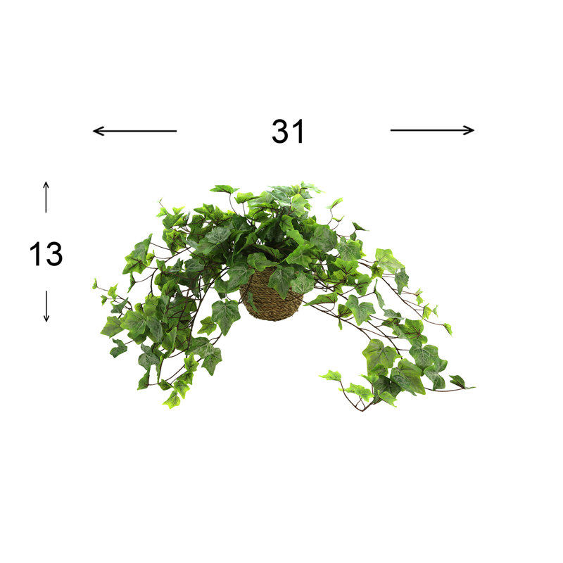 Verdant Vines Faux Ivy Plant in Fiberstone Pot