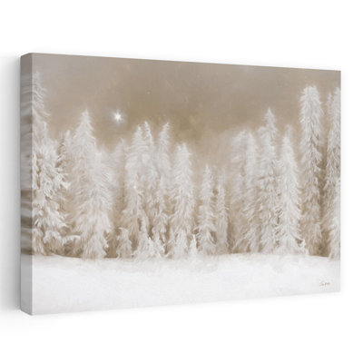 Paysage paisible enneigé - Forêt contemporaine enneigée, pins blancs, art des merveilles de l'hiver