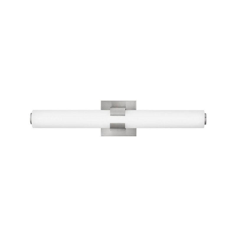 Aiden Integrated LED Bath Vanity Bar w/ Etched White Glass, Brushed Nickel