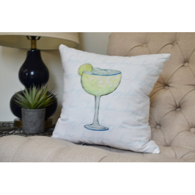 Palm Beach Margarita Plain Print Outdoor Square Pillow Cover & Insert
