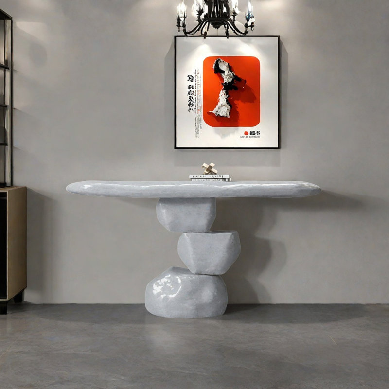 Console Modern Minimalist Art Design, H 35,43 po x l 62,99 po x P 15,75 po, Bleu grisâtre
