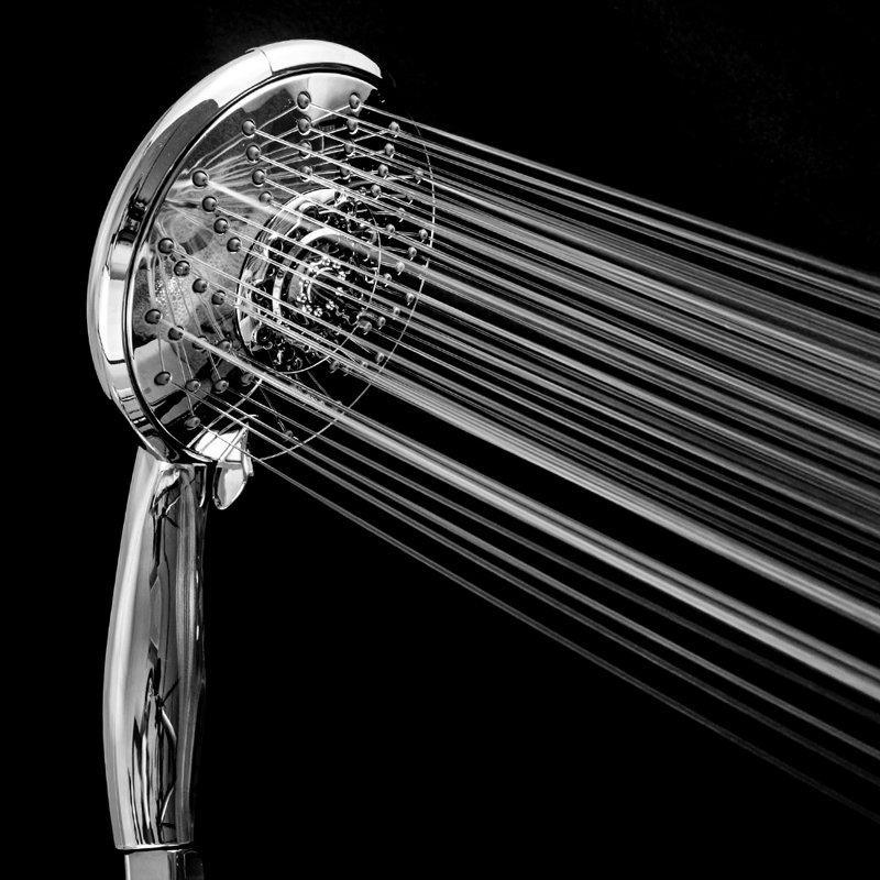 5 Setting Double Rain Shower Set with Adjustable Slide Bar & Stainless Steel Hose, Chrome
