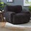 Fauteuil d'appoint noir confortable et moderne, revêtement en chenille pour espace de vie