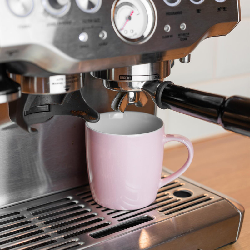 Argon Tableware - Coloured Coffee Mugs, Pink/White