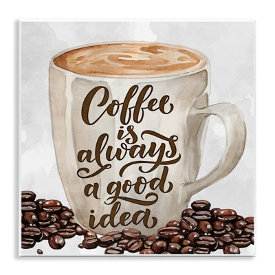 Coffee Phrase Classic Mug Wall Plaque, design by Kim Allen