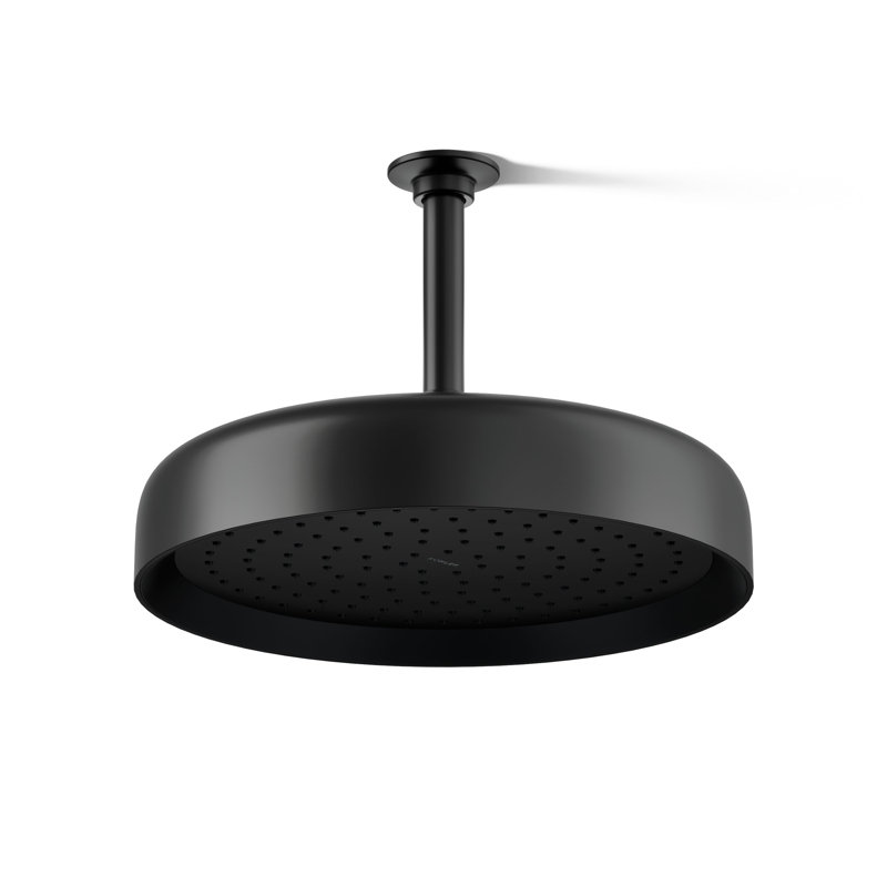 Statement 2.5 GPM Round 12 in. Rainhead with Katalyst Air-Induction Technology, Matte Black, 2.5 GPM, Round