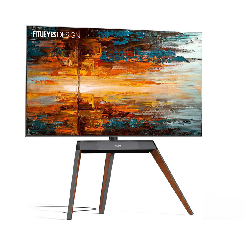 Triangle Art Design Corner TV Stand for 55'' to 78'' TV, Walnut