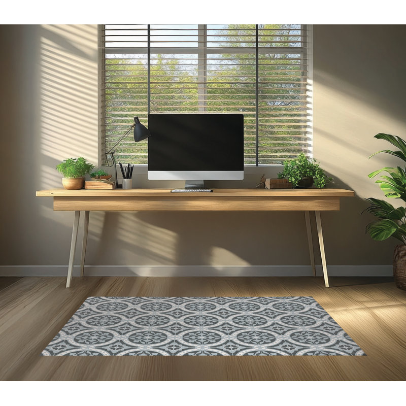 Tapis de bureau léger Aleah, L 48 po x P 72 po, Gris anthracite