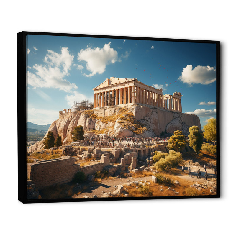 " Greece Acropolis Majesty ", Cadre flottant noir, H 12 po x l 20 po