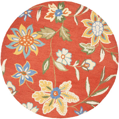 Tapis floral en laine crocheté à la main Emrick