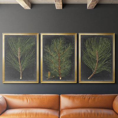 Dramatic Pine I - Toile tendue avec châssis sur mesure - 3 pièces