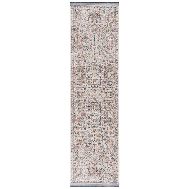 Tapis floral en coton / polyester tissé à la machine Floral, Tapis de couloir 2 pi 2 po x 8 pi