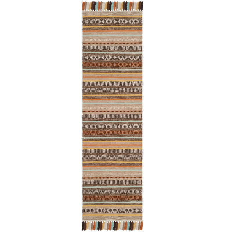 Montauk Hand Woven Cotton Striped Rug, Runner 2'3" x 8'